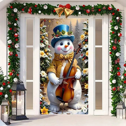 FestiDoor - Festive Door Cover for Easy Installation & Durable Outdoor Use 2