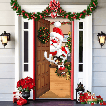FestiDoor - Festive Door Cover for Easy Installation & Durable Outdoor Use 3