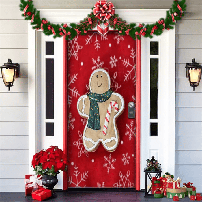 FestiDoor - Festive Door Cover for Easy Installation & Durable Outdoor Use 7