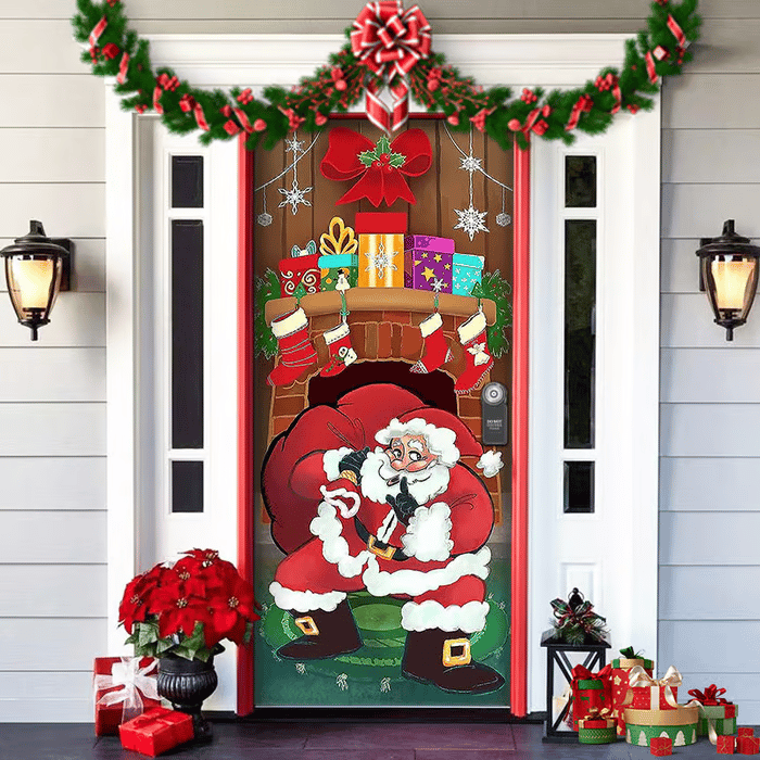 FestiDoor - Festive Door Cover for Easy Installation & Durable Outdoor Use 8