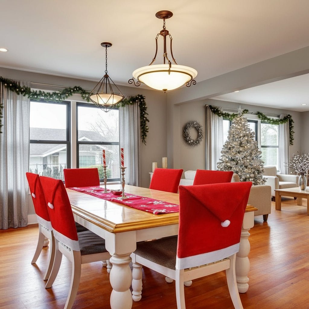 FestiveSeats - Christmas Chair Covers with Santa Hat Design, Soft Fabric 1