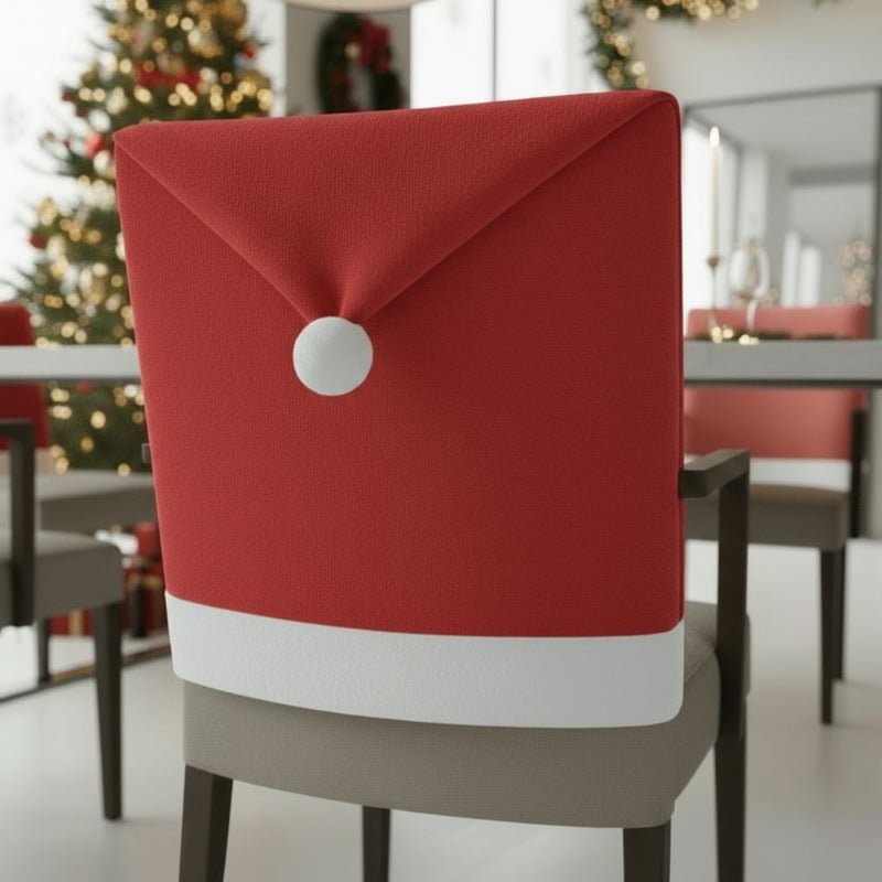 FestiveSeats - Christmas Chair Covers with Santa Hat Design, Soft Fabric 2