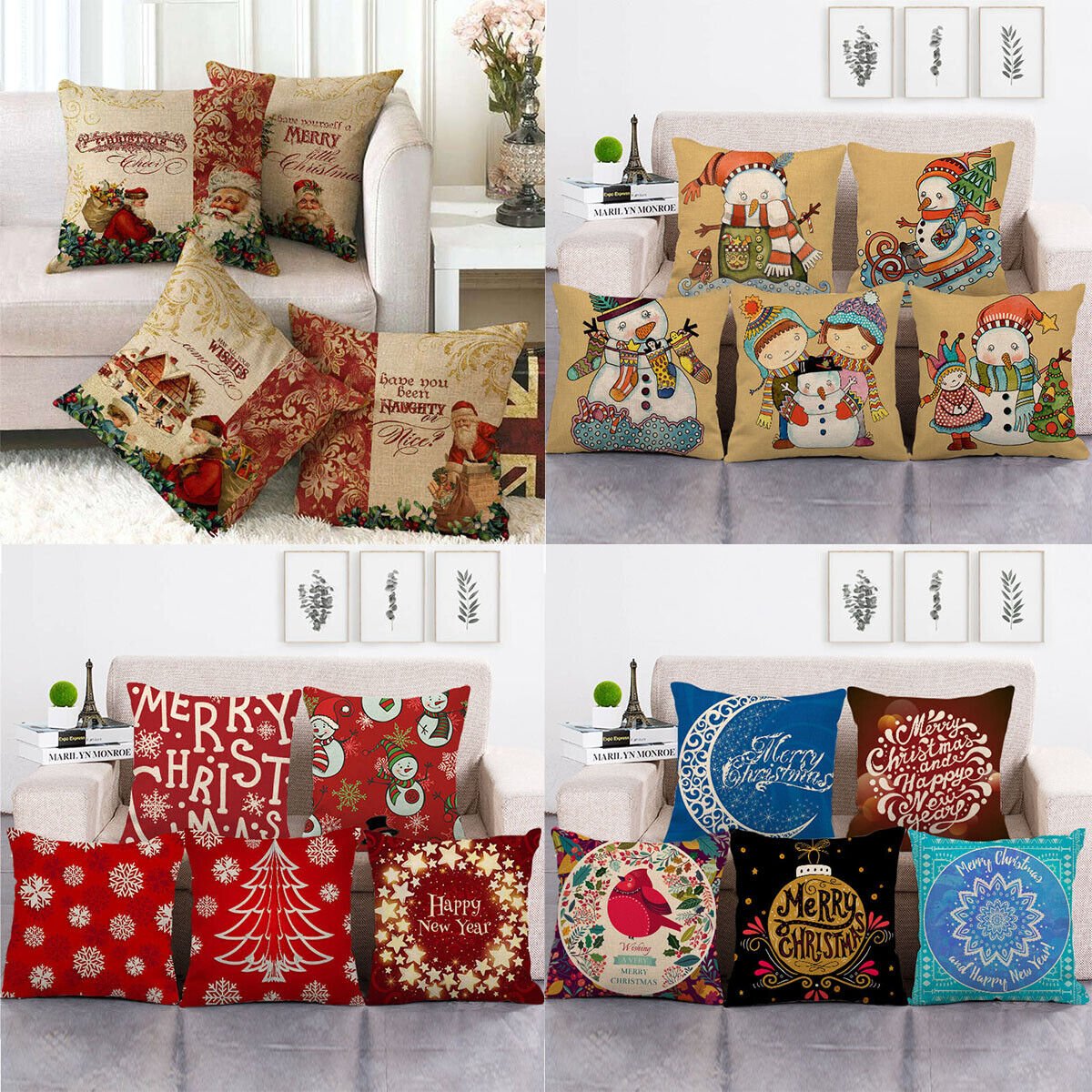 Festive 18-Inch Throw Pillow Cover with Hidden Zipper for Holiday Decor 1