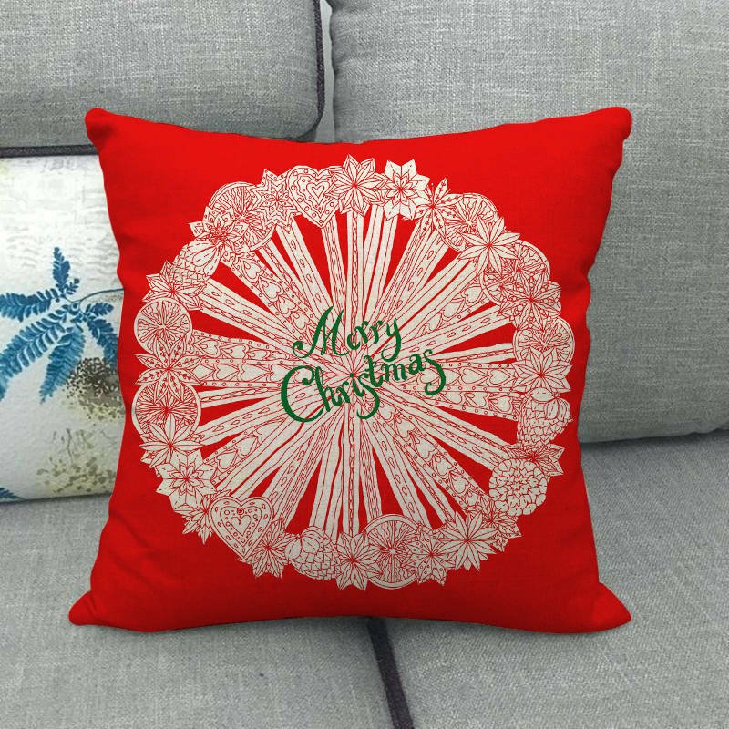 Festive 18-Inch Throw Pillow Cover with Hidden Zipper for Holiday Decor 14