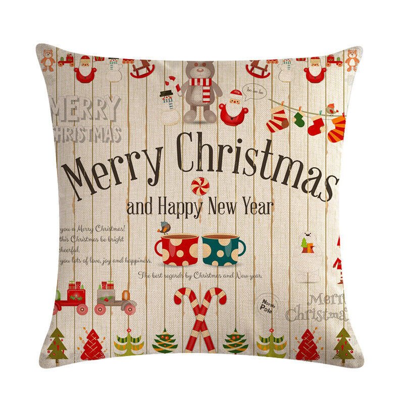 Festive 18-Inch Throw Pillow Cover with Hidden Zipper for Holiday Decor 17