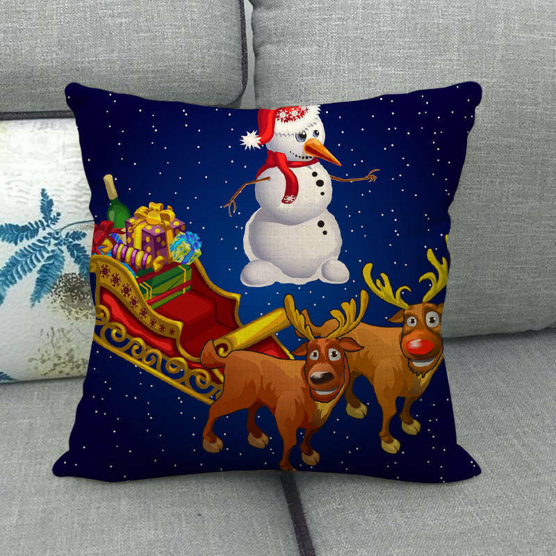 Festive 18-Inch Throw Pillow Cover with Hidden Zipper for Holiday Decor 18