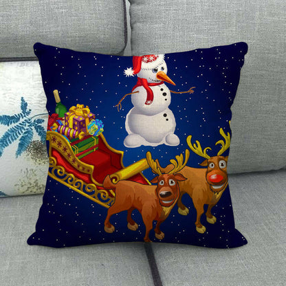 Festive 18-Inch Throw Pillow Cover with Hidden Zipper for Holiday Decor 18