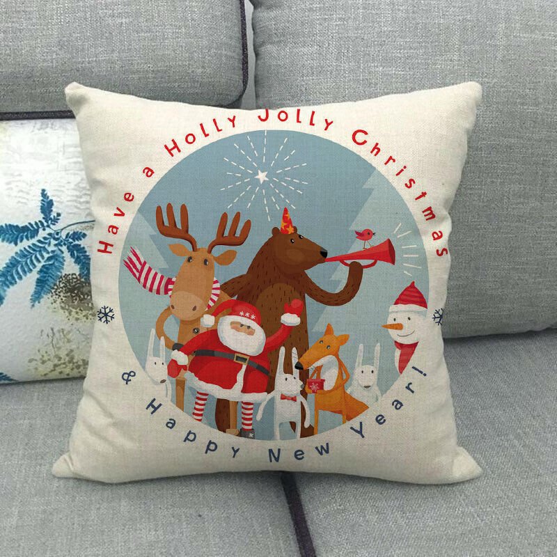 Festive 18-Inch Throw Pillow Cover with Hidden Zipper for Holiday Decor 20