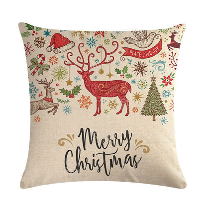 Festive 18-Inch Throw Pillow Cover with Hidden Zipper for Holiday Decor 21
