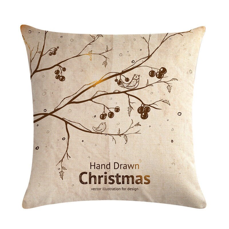 Festive 18-Inch Throw Pillow Cover with Hidden Zipper for Holiday Decor 22
