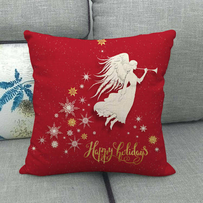 Festive 18-Inch Throw Pillow Cover with Hidden Zipper for Holiday Decor 24