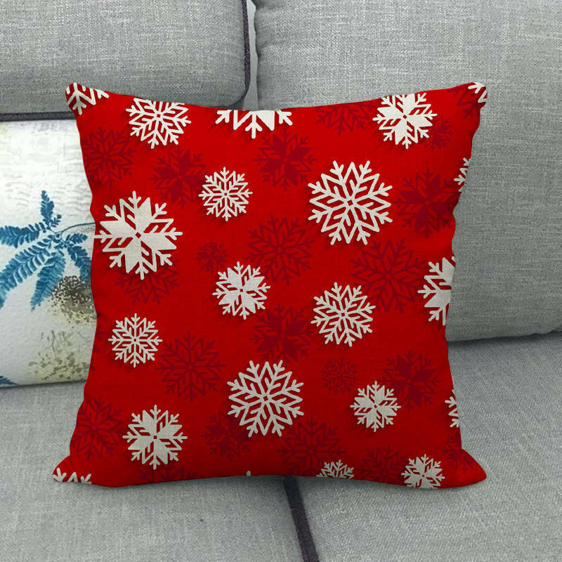 Festive 18-Inch Throw Pillow Cover with Hidden Zipper for Holiday Decor 25
