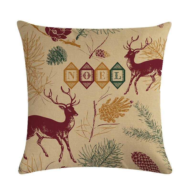 Festive 18-Inch Throw Pillow Cover with Hidden Zipper for Holiday Decor 26