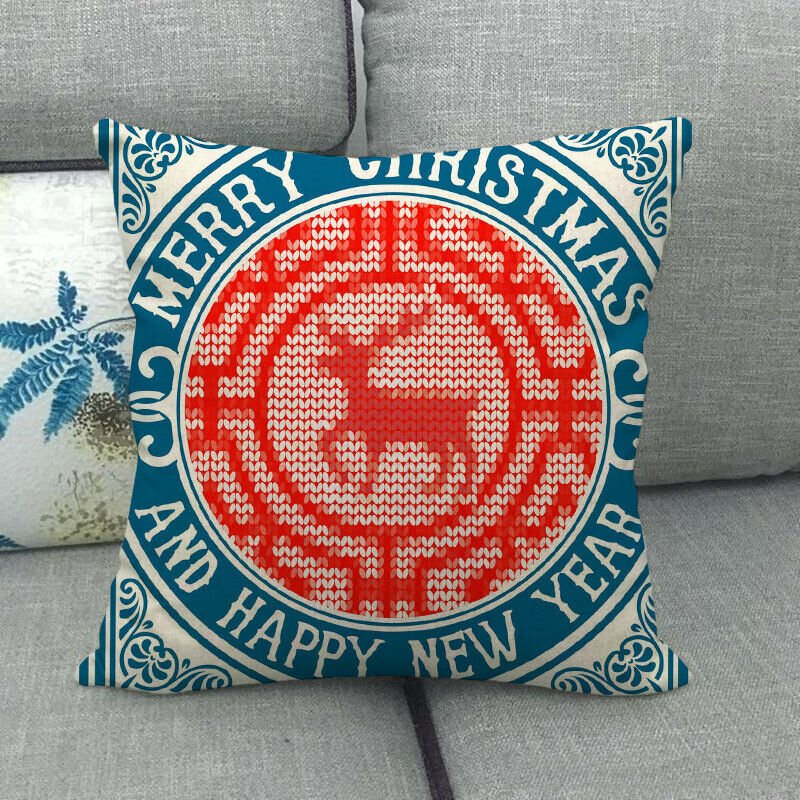 Festive 18-Inch Throw Pillow Cover with Hidden Zipper for Holiday Decor 28