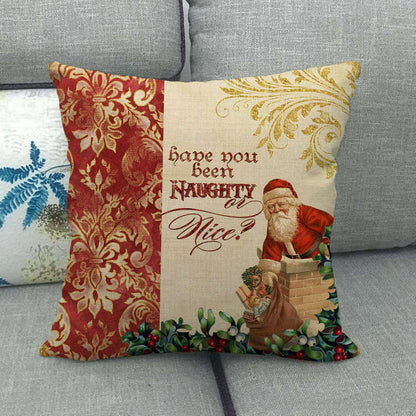Festive 18-Inch Throw Pillow Cover with Hidden Zipper for Holiday Decor 29