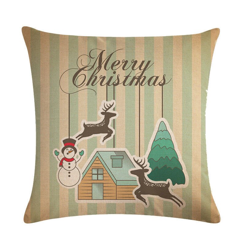 Festive 18-Inch Throw Pillow Cover with Hidden Zipper for Holiday Decor 30