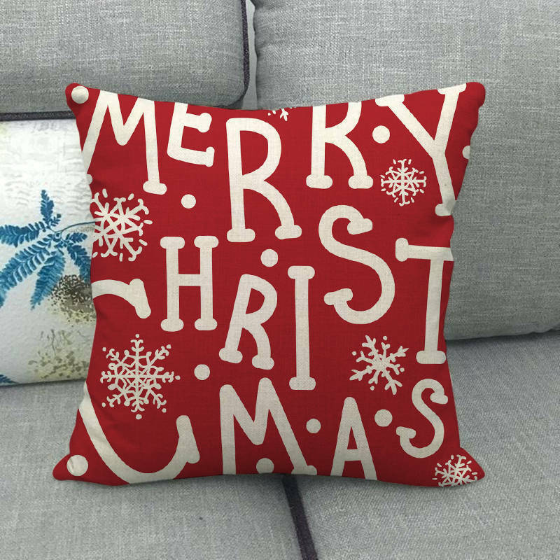 Festive 18-Inch Throw Pillow Cover with Hidden Zipper for Holiday Decor 33