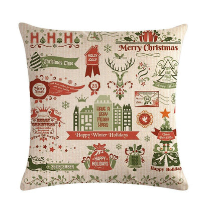 Festive 18-Inch Throw Pillow Cover with Hidden Zipper for Holiday Decor 35