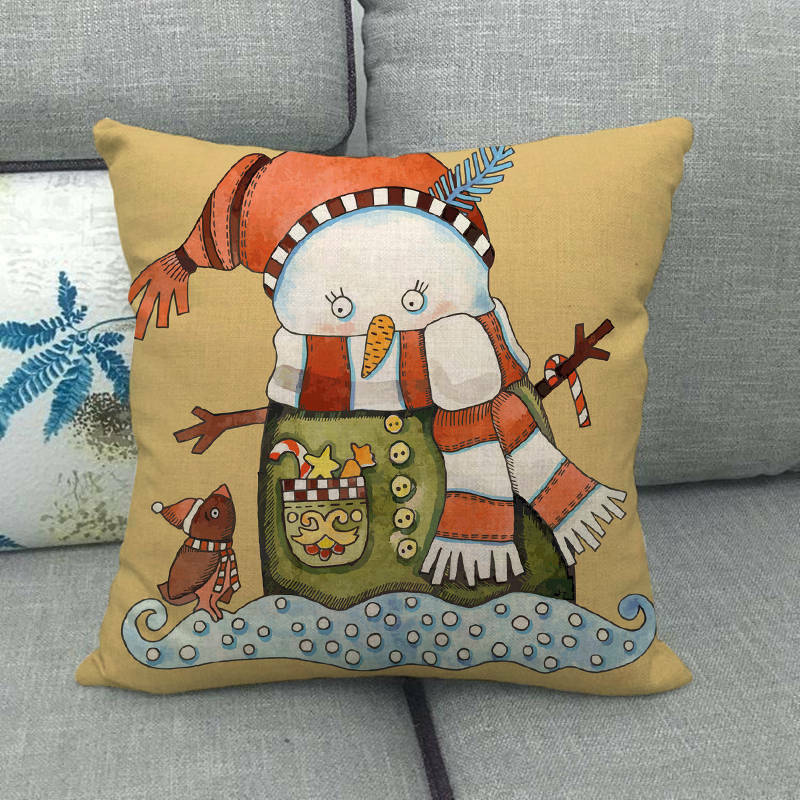 Festive 18-Inch Throw Pillow Cover with Hidden Zipper for Holiday Decor 39