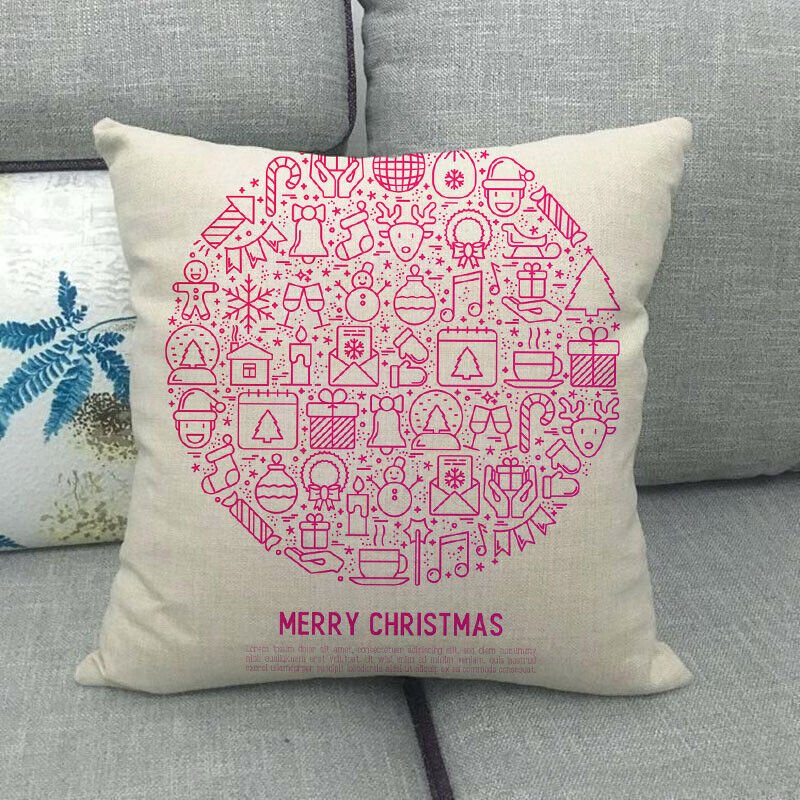 Festive 18-Inch Throw Pillow Cover with Hidden Zipper for Holiday Decor 40