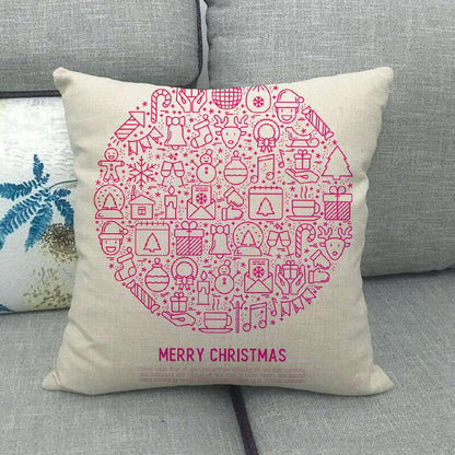 Festive 18-Inch Throw Pillow Cover with Hidden Zipper for Holiday Decor 40