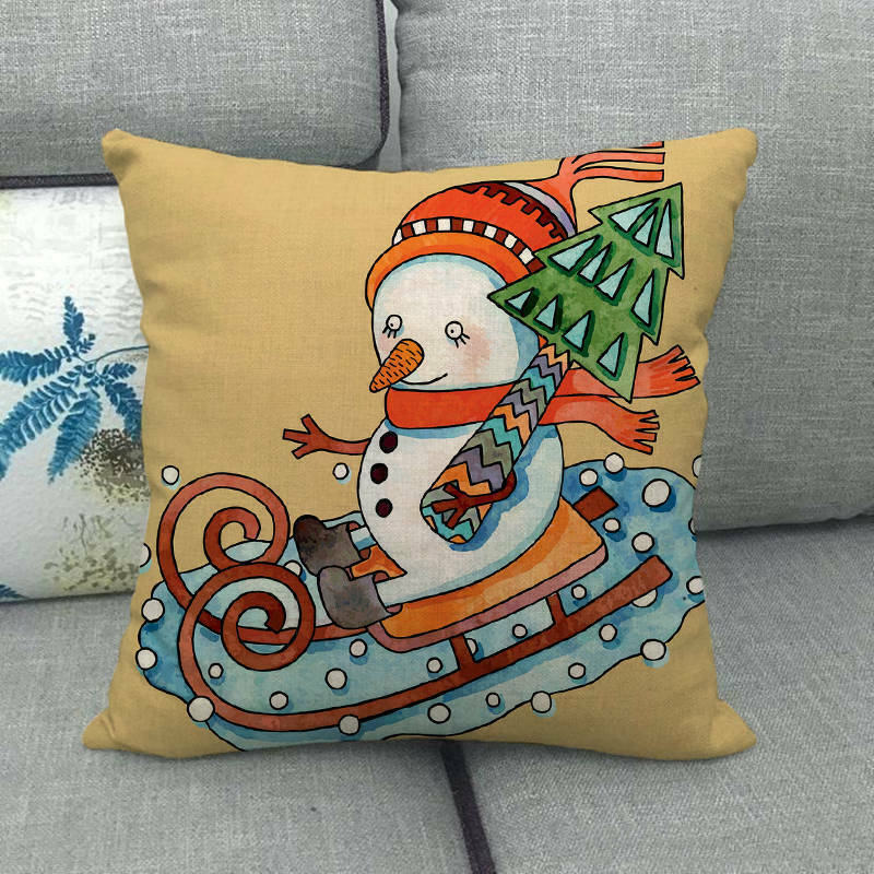 Festive 18-Inch Throw Pillow Cover with Hidden Zipper for Holiday Decor 42