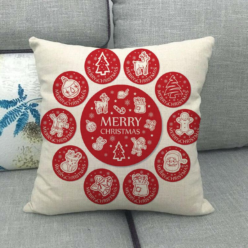 Festive 18-Inch Throw Pillow Cover with Hidden Zipper for Holiday Decor 44