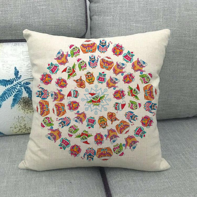 Festive 18-Inch Throw Pillow Cover with Hidden Zipper for Holiday Decor 47