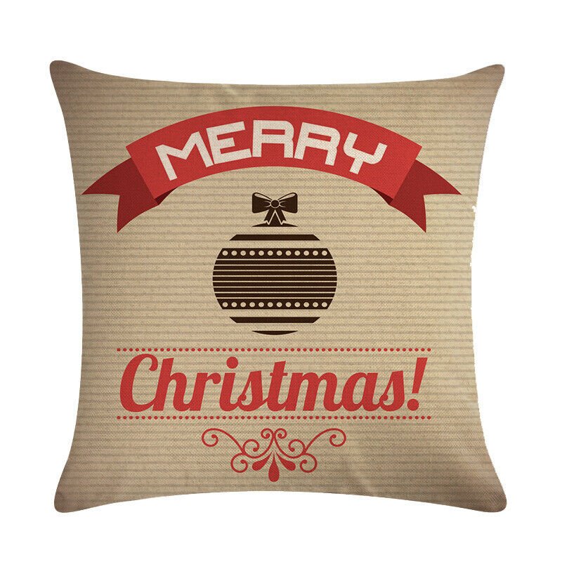 Festive 18-Inch Throw Pillow Cover with Hidden Zipper for Holiday Decor 49