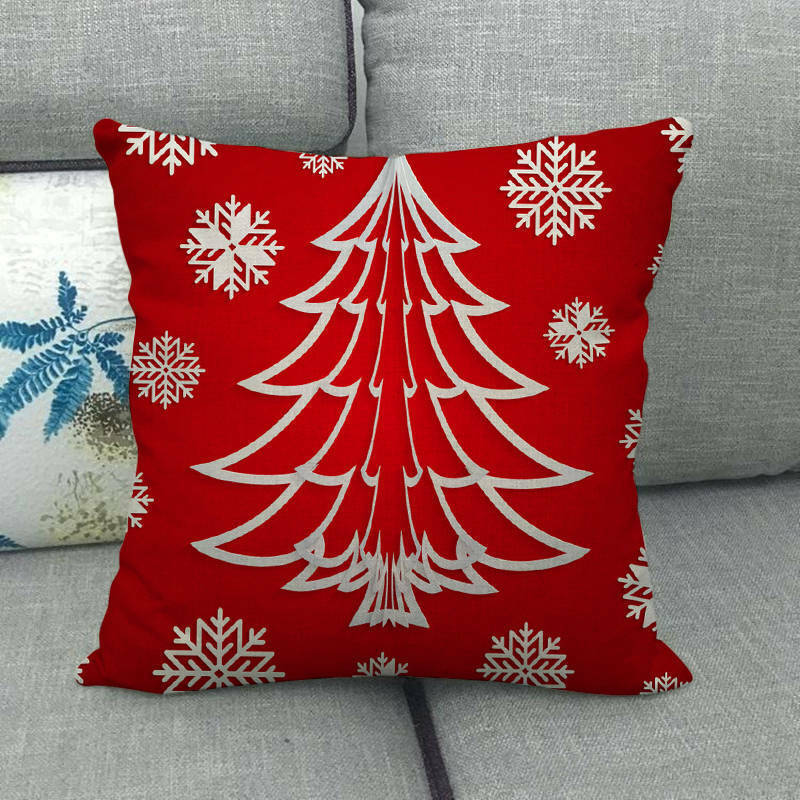Festive 18-Inch Throw Pillow Cover with Hidden Zipper for Holiday Decor 50