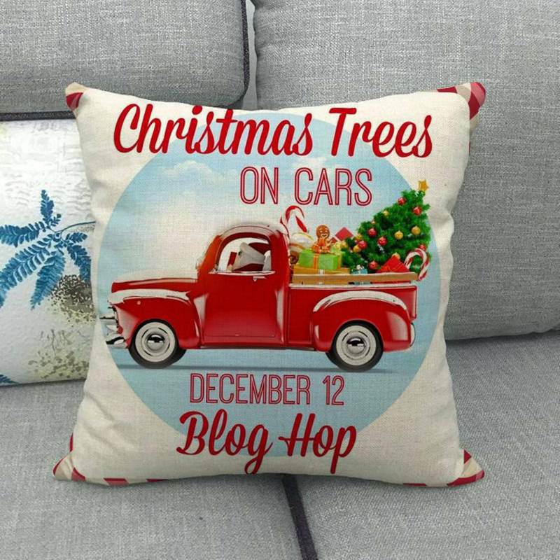 Festive 18-Inch Throw Pillow Cover with Hidden Zipper for Holiday Decor 51