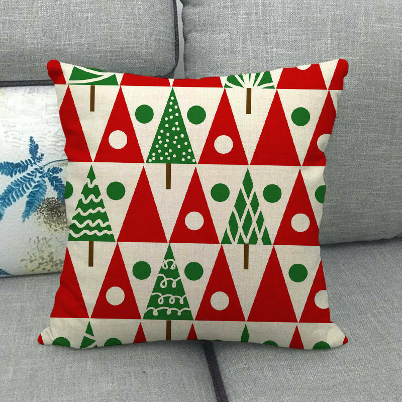 Festive 18-Inch Throw Pillow Cover with Hidden Zipper for Holiday Decor 53