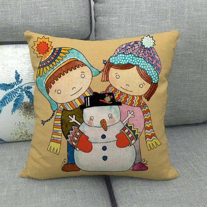 Festive 18-Inch Throw Pillow Cover with Hidden Zipper for Holiday Decor 54