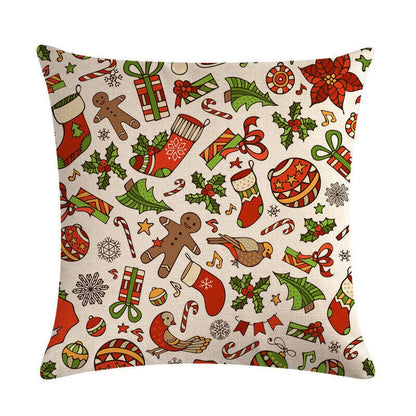 Festive 18-Inch Throw Pillow Cover with Hidden Zipper for Holiday Decor 55