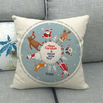 Festive 18-Inch Throw Pillow Cover with Hidden Zipper for Holiday Decor 58