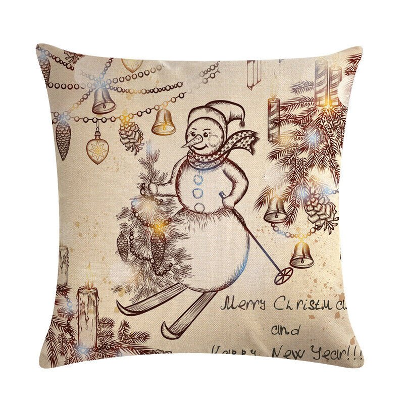 Festive 18-Inch Throw Pillow Cover with Hidden Zipper for Holiday Decor 59