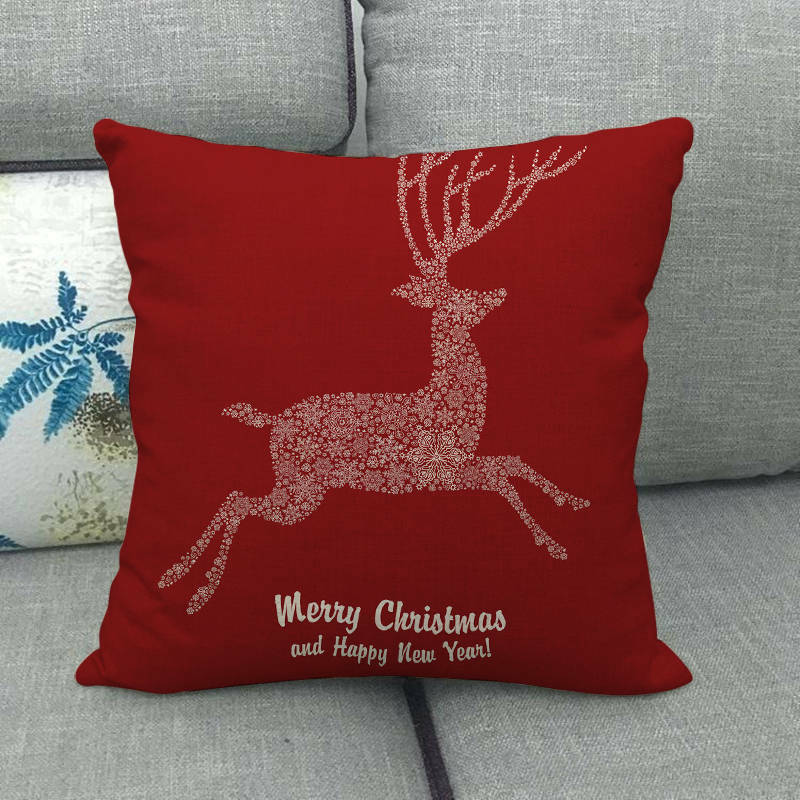 Festive 18-Inch Throw Pillow Cover with Hidden Zipper for Holiday Decor 62