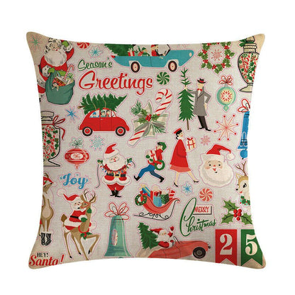 Festive 18-Inch Throw Pillow Cover with Hidden Zipper for Holiday Decor 66