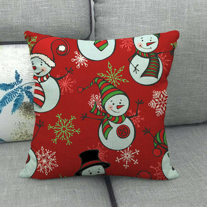 Festive 18-Inch Throw Pillow Cover with Hidden Zipper for Holiday Decor 67