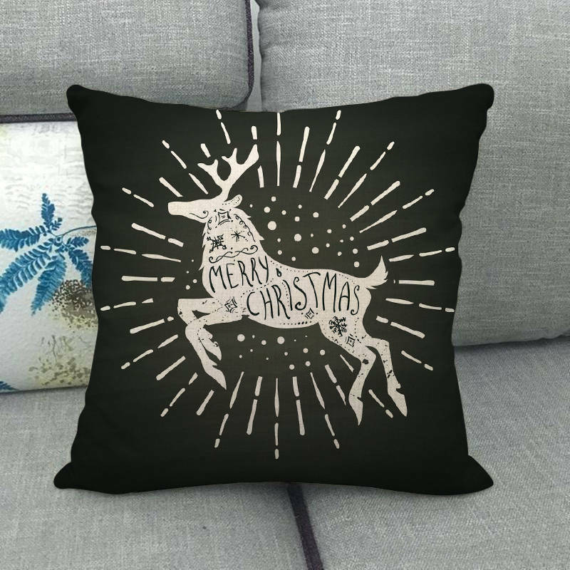 Festive 18-Inch Throw Pillow Cover with Hidden Zipper for Holiday Decor 68