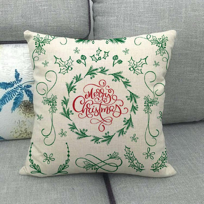 Festive 18-Inch Throw Pillow Cover with Hidden Zipper for Holiday Decor 69