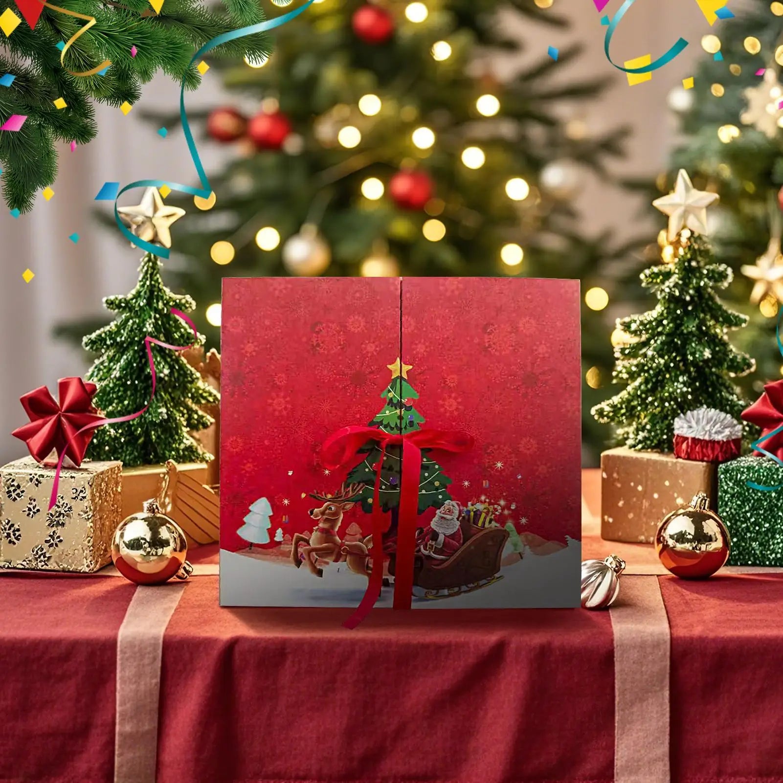 Festive 24-Day Advent Calendar - Christmas Countdown with Santa Claus Design 2