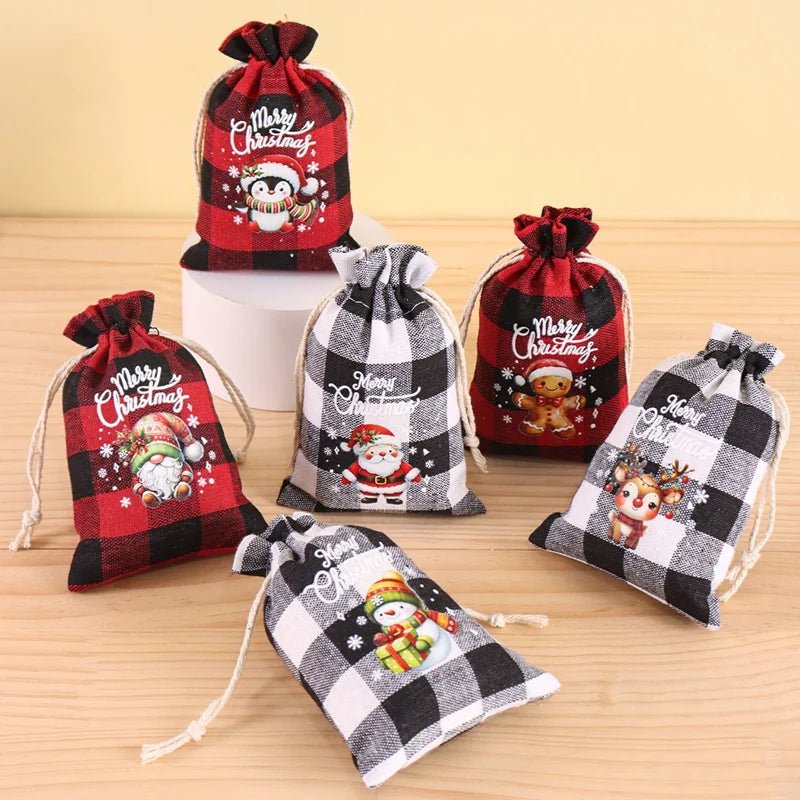 Festive 6-Pack Drawstring Pouch Bags for Candy, Jewelry & Gifts 1