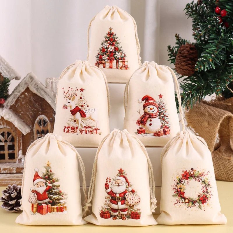 Festive 6-Pack Drawstring Pouch Bags for Candy, Jewelry & Gifts 2