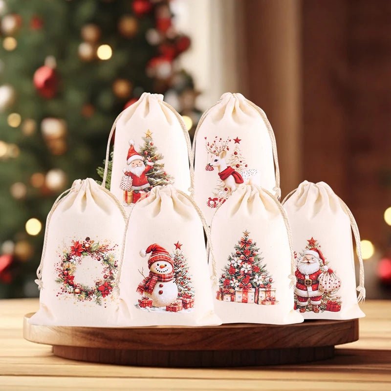 Festive 6-Pack Drawstring Pouch Bags for Candy, Jewelry & Gifts 5