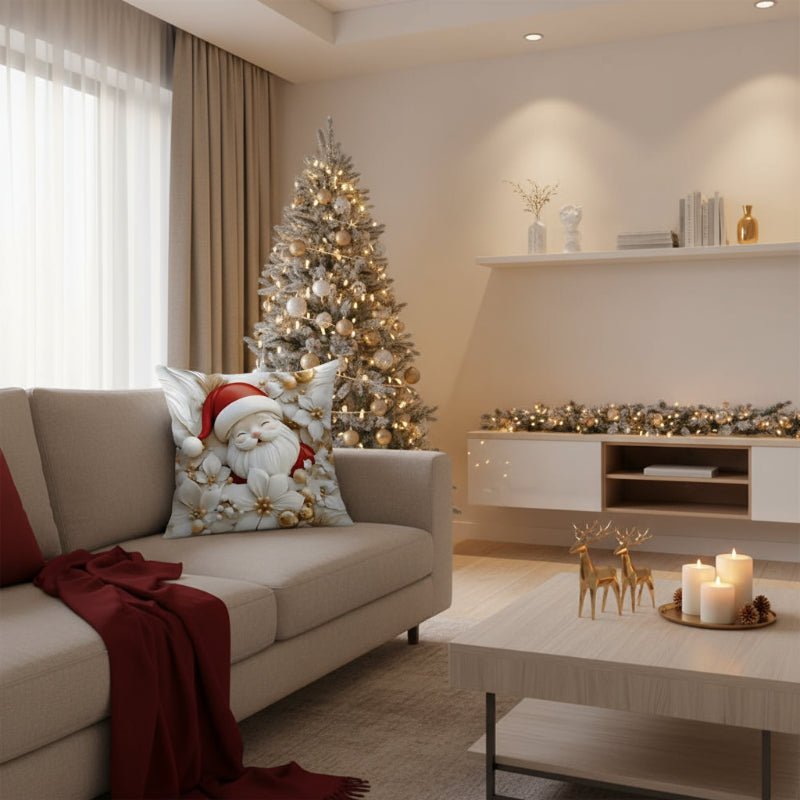 Festive Charm - Set of 4 Christmas Velvet Cushion Covers with Unique Designs 5