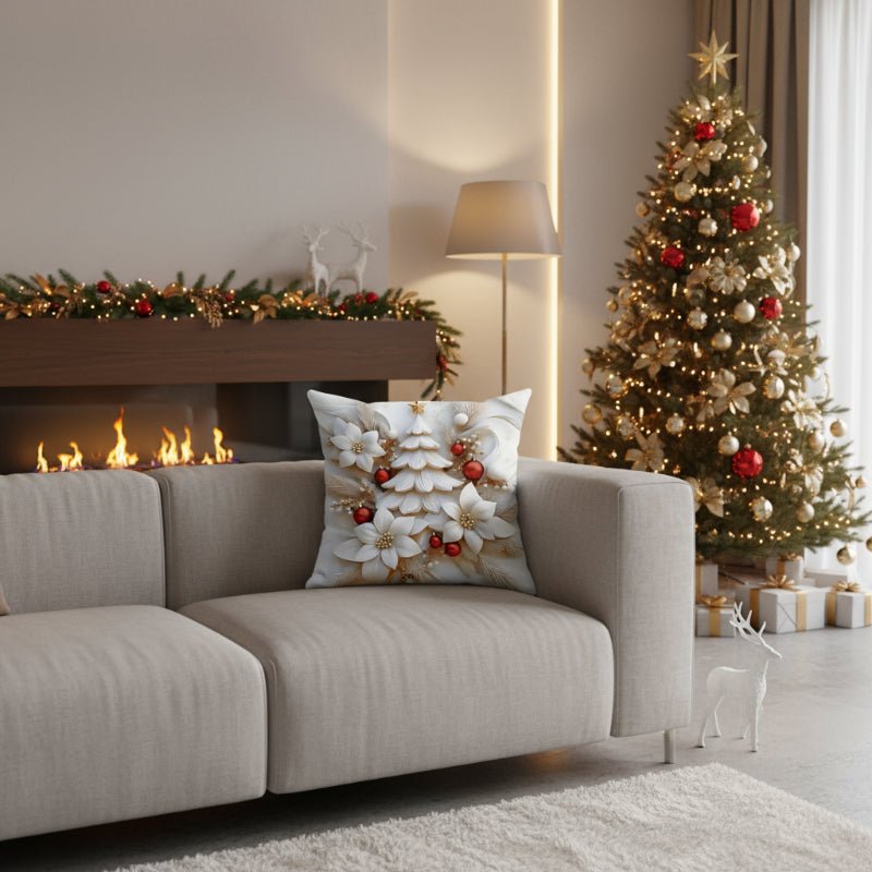 Festive Charm - Set of 4 Christmas Velvet Cushion Covers with Unique Designs 6