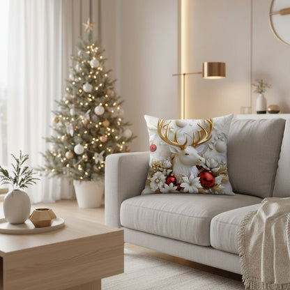 Festive Charm - Set of 4 Christmas Velvet Cushion Covers with Unique Designs 7