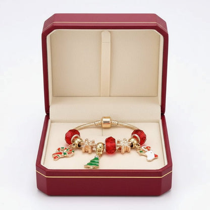 Festive Charm Bracelet - Christmas Candy Cane Design for Holiday Cheer 1