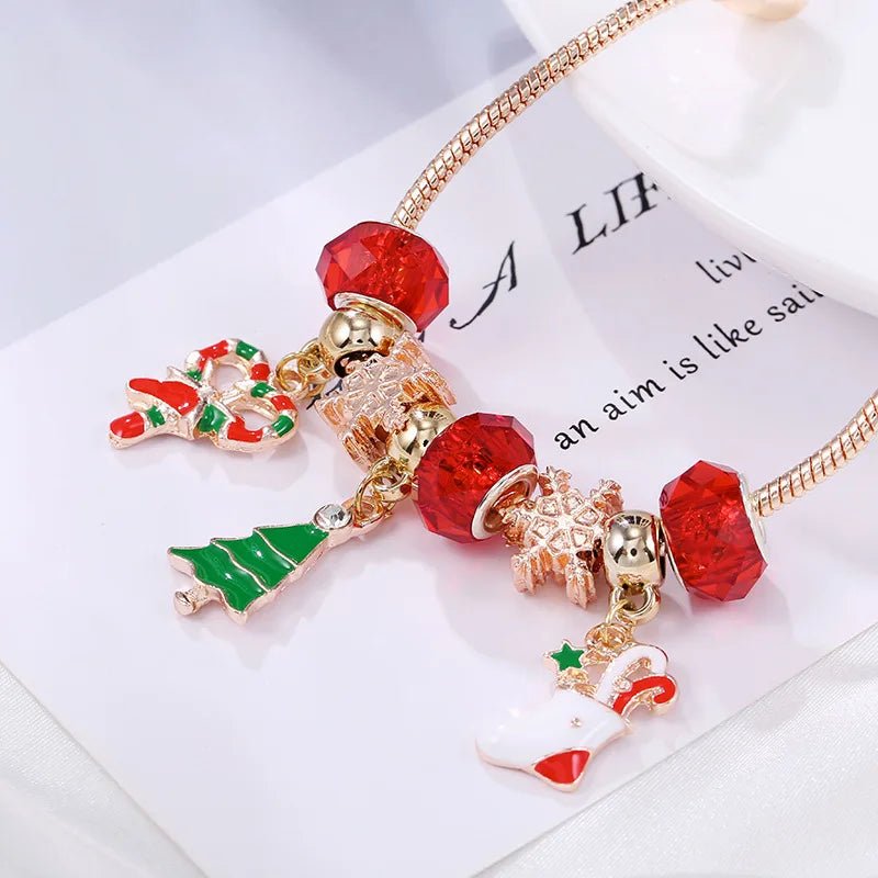Festive Charm Bracelet - Christmas Candy Cane Design for Holiday Cheer 5